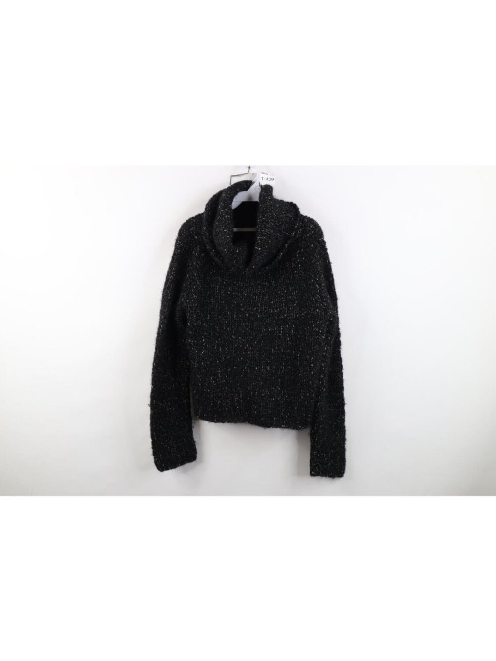 Vtg 90s Y2K DKNY Babydoll Wool Chunky Funnel Turtleneck Sweater Womens Size L